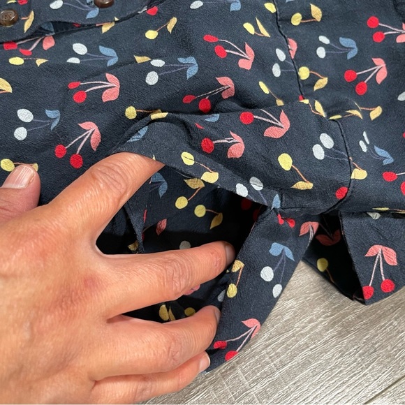 Marine Layer Holli Jumpsuit Wide leg cherry print Size XS navy - Picture 4 of 13